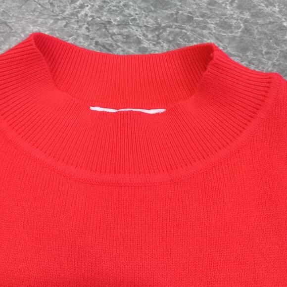 Nanette Lapore Puff Balloon Sparkle Sleeve Crewneck Sweater NWT Red - Picture 7 of 11